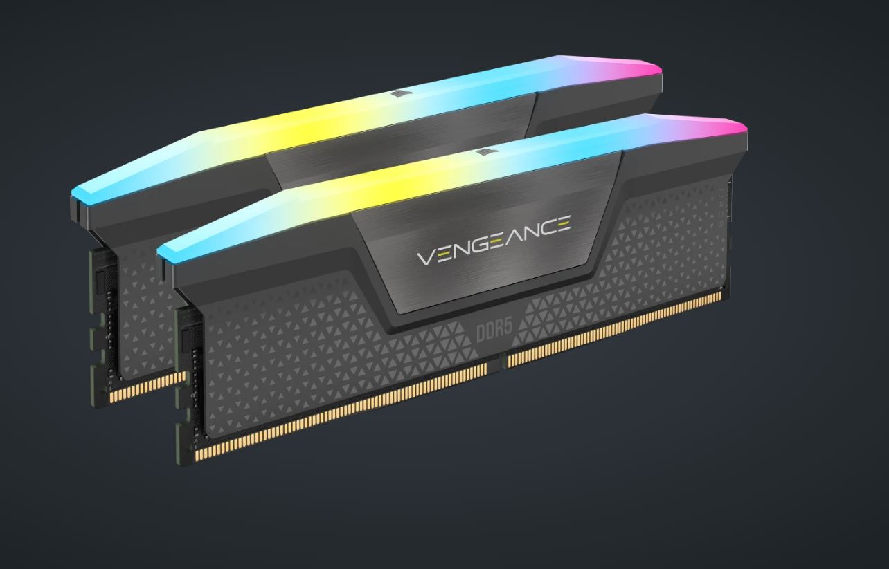 Corsair Vengeance RGB 32GB (2x16GB) DDR5 6000MT/s CL36 AMD EXPO & Intel XMP Memory Kit with RGB Lighting and Aluminum Heatsink