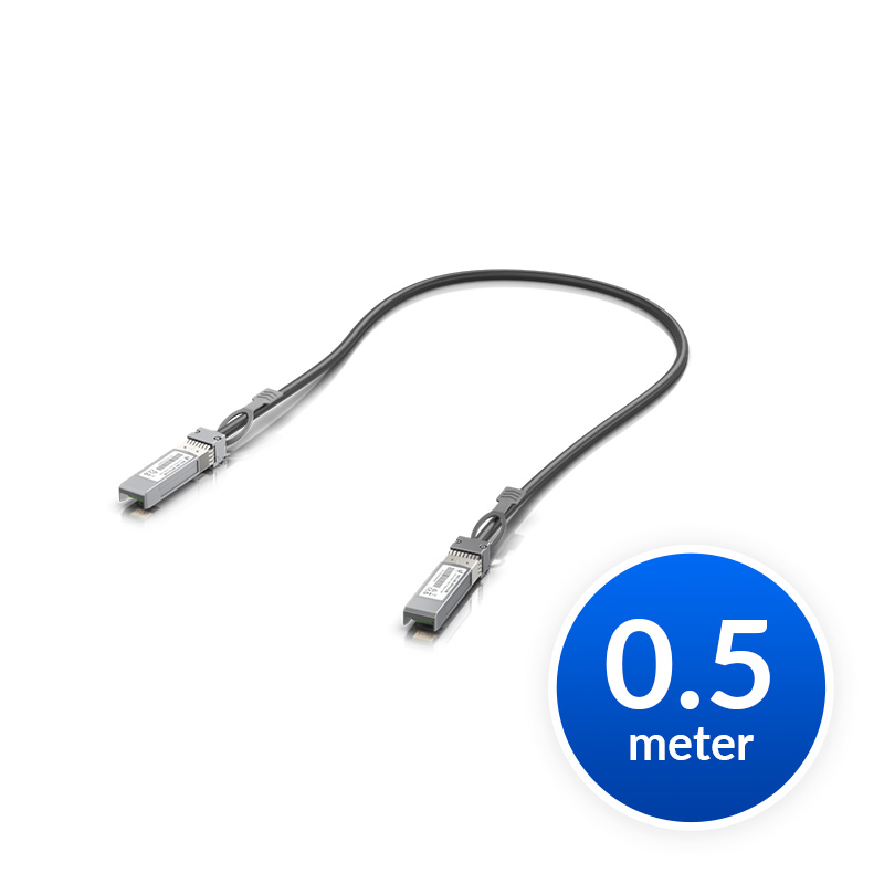 Ubiquiti 25Gbps SFP28 Direct Attach Copper Cable, 0.5m Length - High-Speed DAC Cable for SFP28 Devices