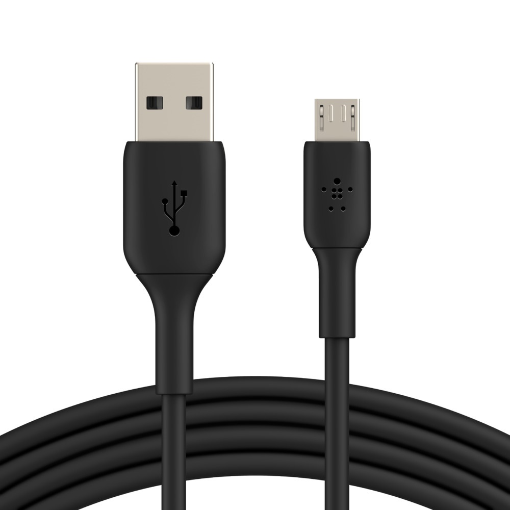 Belkin BoostCharge 1m USB-A to Micro-USB Cable - Durable 7.5W Charging & 480Mbps Data Black Cable with 25,000+ Bends & 2 Year Warranty