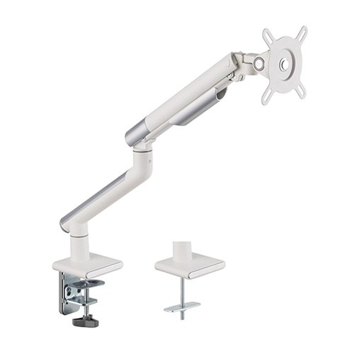 Brateck Single Monitor Premium Slim Aluminum Spring-Assisted Monitor Arm for 17"-32" Screens up to 9kg | VESA 75x75/100x100 | White