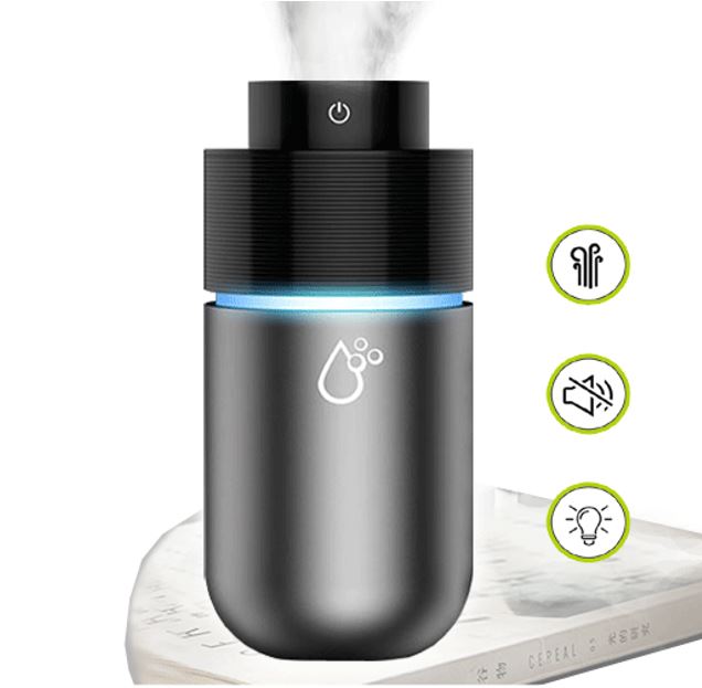 Sansai HUD-305E Portable Humidifier 200ml with 7-Colour LED Night Light, Quiet USB-Powered Air Moisturizer and Odor Reducer