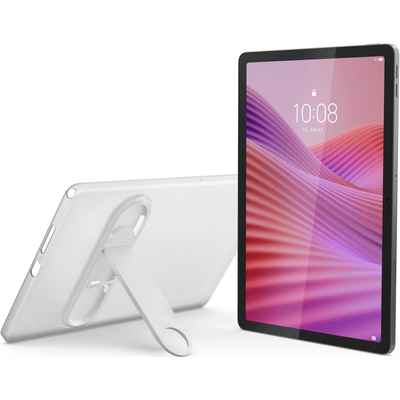 Lenovo Tab 10.1" LTE 128GB Tablet with Clear Case - Luna Grey, 4GB RAM, MediaTek Helio G85, FHD+ IPS Display, Android 14, 5100mAh Battery