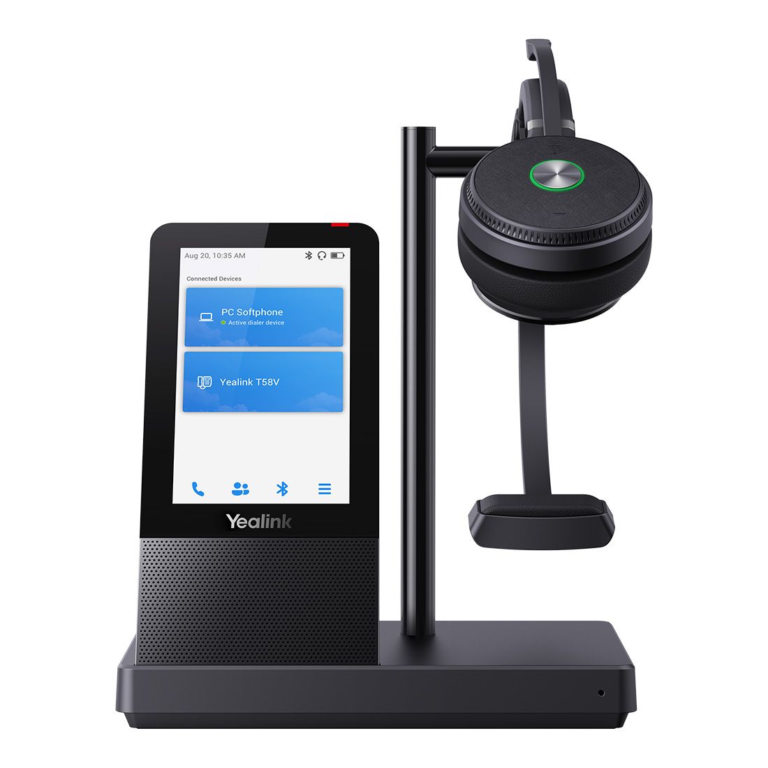 Yealink WH66 Mono UC DECT Wireless Headset with 4" Touchscreen UC Workstation, HD Voice, Noise Cancellation, Teams Certified