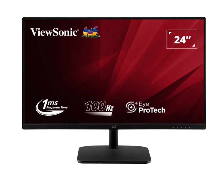ViewSonic VA2432-MH 24" Full HD IPS Monitor with Ultra Thin Bezel, 2x2W Speakers, HDMI & VGA, Eye Care Technology, VESA Mount Compatible