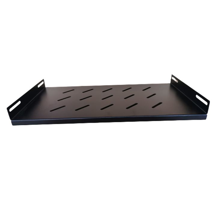 LDR Fixed 1U 275mm Deep Shelf for 19-Inch 450/550mm Deep Cabinets - Durable Black Metal Network Rack Shelf
