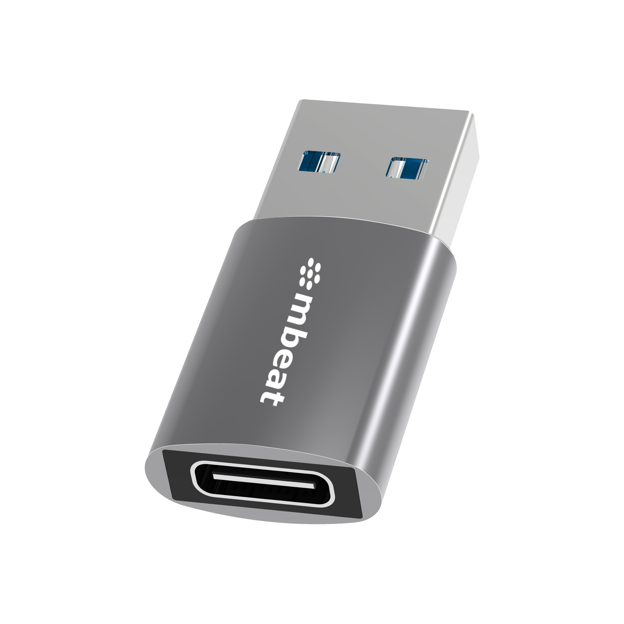 mbeat Elite ToughLink USB 3.0 Male to USB-C Female Adapter - 5Gbps High-Speed Data Transfer, Durable Anodised Aluminium, Space Grey