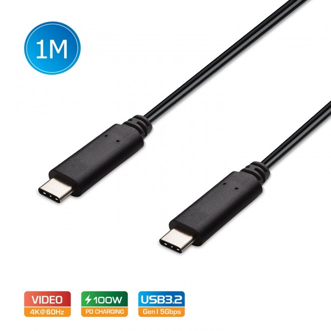 Simplecom CA512 USB-C to USB-C Cable 1M USB 3.2 Gen 2 10Gbps 100W PD Support 4K@60Hz Video Output