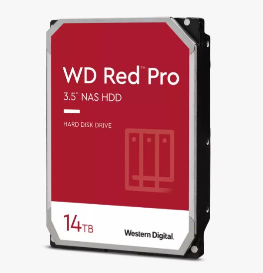 Western Digital WD Red Pro 14TB 3.5" SATA NAS HDD 7200 RPM 512MB Cache NASware 3.0 for 8-Bay NAS Systems 5-Year Warranty