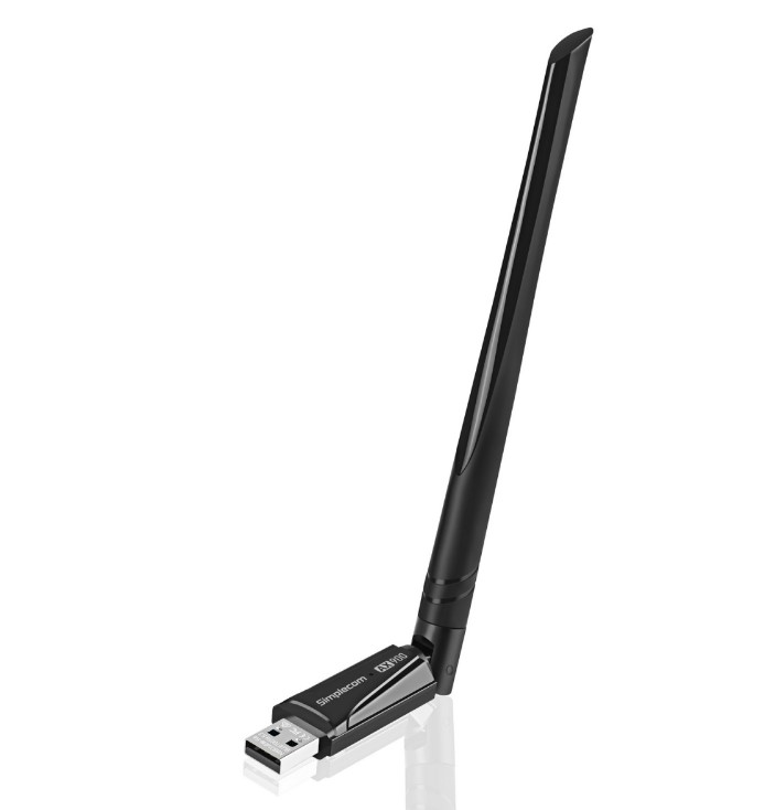 Simplecom NW831 Dual Band AX900 USB Wi-Fi 6 and Bluetooth 5.3 Combo Adapter with 5dBi High Gain Antenna