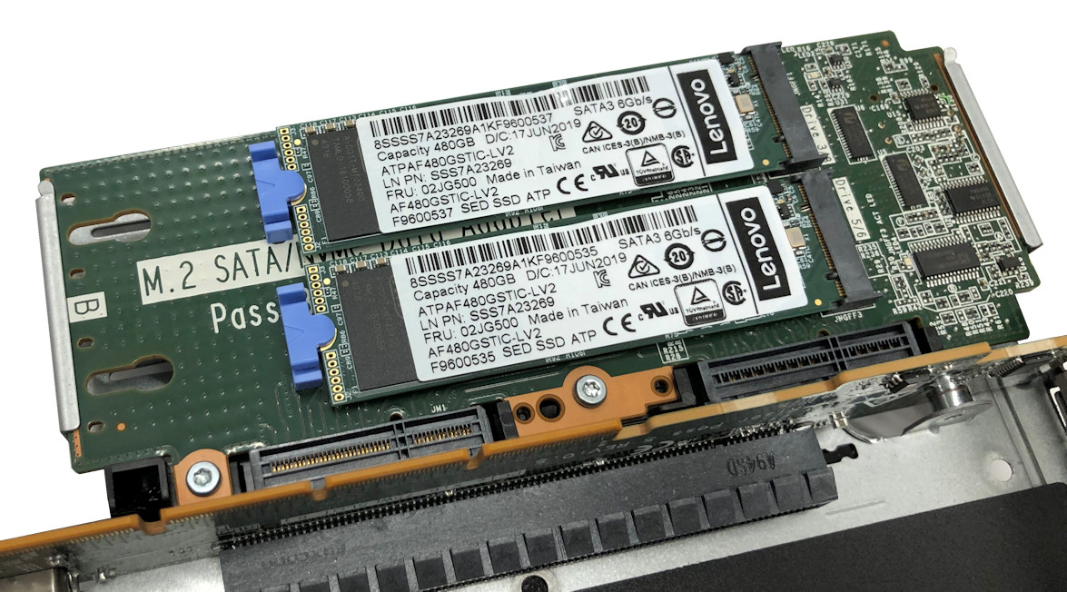 Lenovo ThinkSystem M.2 SATA/x4 NVMe 2-Bay Enablement Kit for Server Internal Storage Expansion