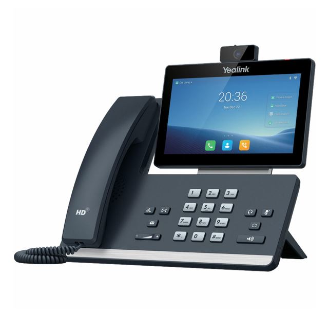 Yealink T58W-C 16 Line IP HD Android Phone with 7" Touchscreen, HD Camera, Bluetooth, Dual Gigabit Ports, WiFi, USB 2.0