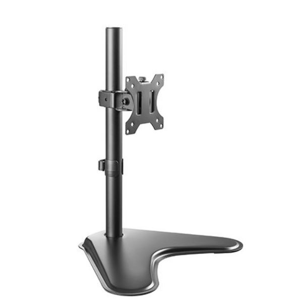 Brateck LDT12-T01 Single Free Standing Articulating Steel Monitor Stand for 13-32 Inch Screens up to 8kg with VESA 75x75/100x100, Adjustable Height & Cable Management