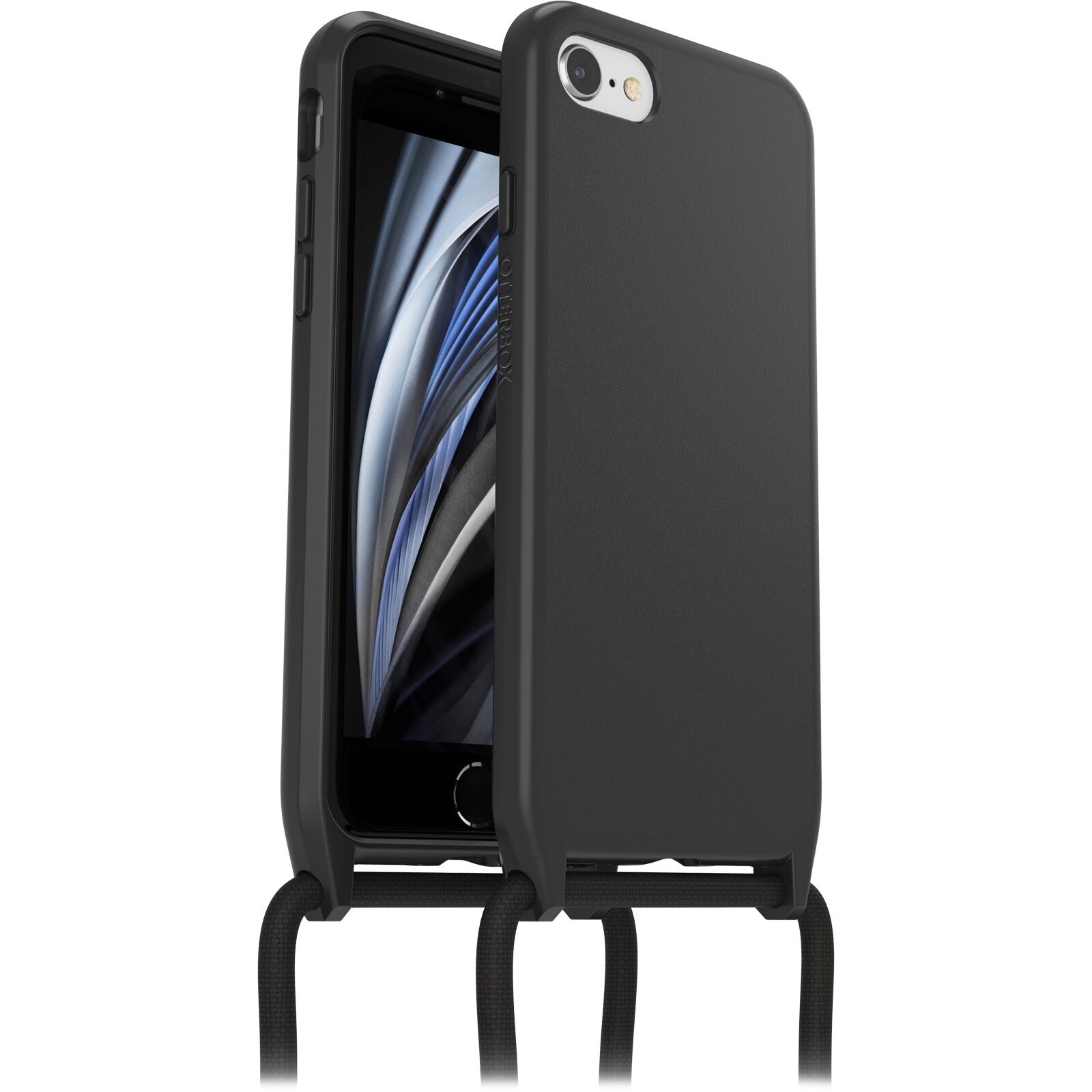 OtterBox React Necklace Case for iPhone SE (3rd & 2nd Gen), iPhone 8/7 - Ultra-Thin, Drop+ Military Standard, Black, 7 Years Warranty