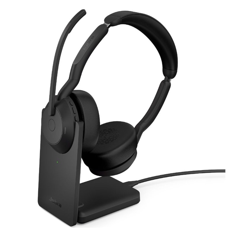 Jabra Evolve2 55 Wireless UC Stereo Headset with Link 380 USB-A Bluetooth Adapter, ANC, 18 Hr Battery & 30m Range