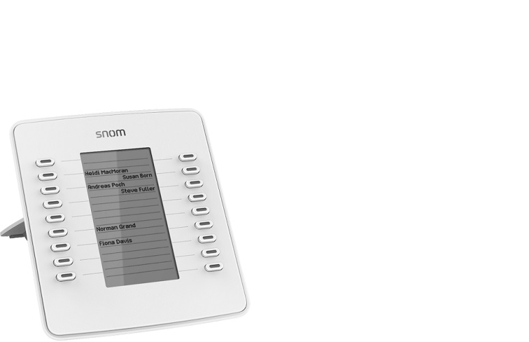 Snom D7W USB Expansion Module for D7xx Series Phones - 18 Programmable Multi-Coloured LED Keys, High-Resolution B/W Display, Daisy-Chain Up to 3 Modules