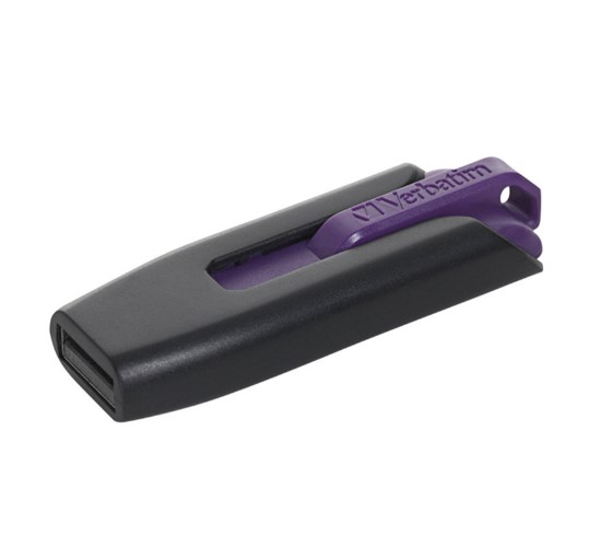 Verbatim 32GB Store'n'Go V3 USB 3.2 Gen 1 Flash Drive Purple - Retractable Capless USB 3.0 Storage Memory Stick