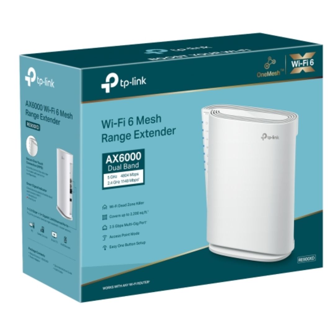 TP-Link RE900XD AX6000 Dual-Band Wi-Fi 6 Mesh Range Extender with 2.5 Gbps Multi-Gig & Gigabit Ethernet Ports