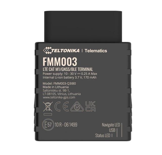 Teltonika FMM003 LTE Cat M1 OBD-II Tracker with Advanced OEM Data Reading & Bluetooth for Global Coverage