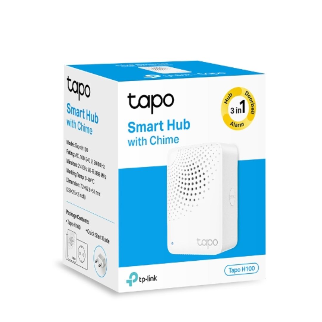 TP-Link Tapo Smart IoT Hub with Chime, Low-Power Wireless Protocol, Whole-Home Coverage & 90dB Smart Alarm (Model Tapo H100)