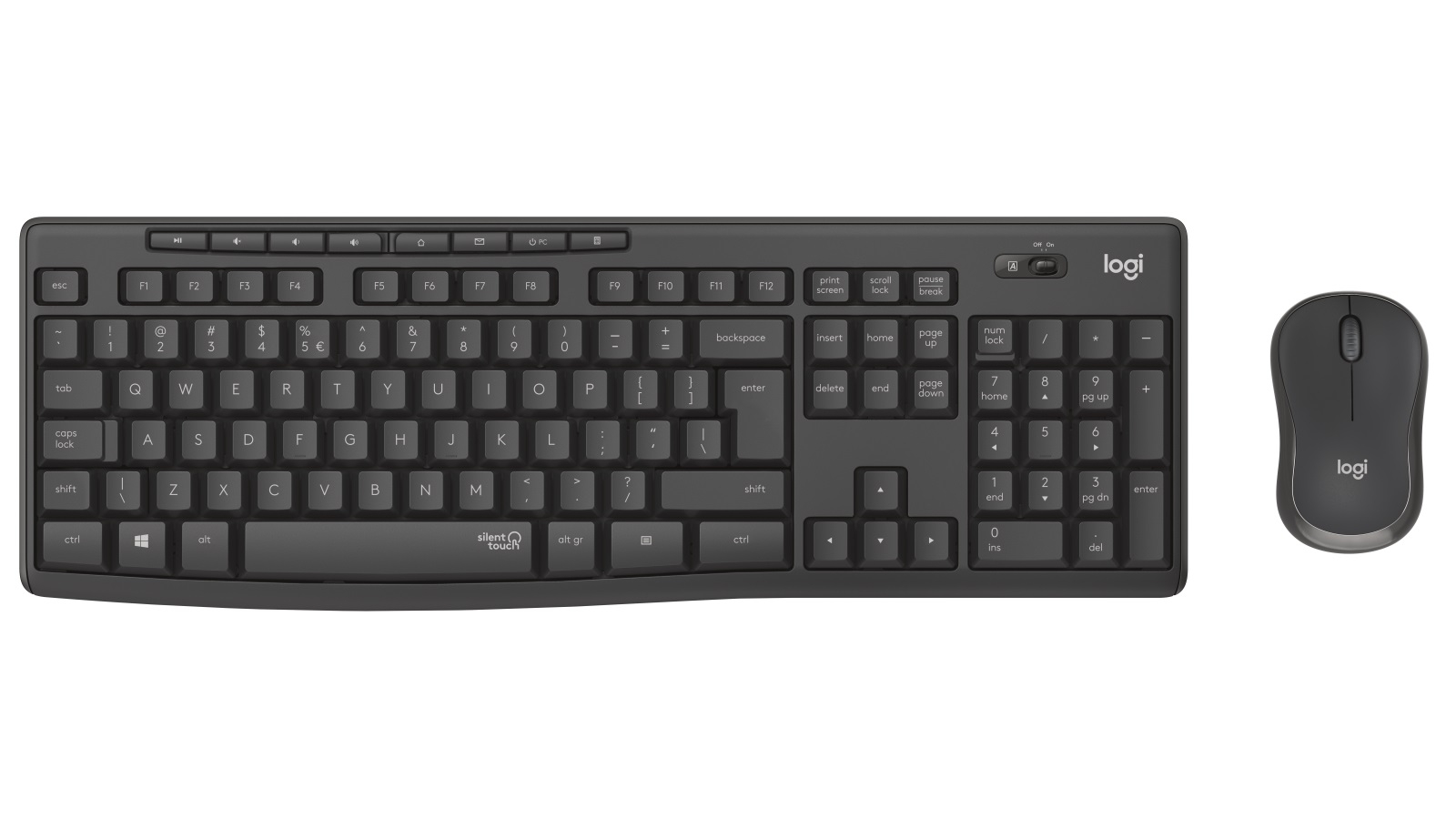Logitech MK295 Wireless Silent Keyboard and Mouse Combo with 2.4GHz Nano USB Receiver, Long Battery Life, Spill-Resistant Full-Size Keyboard