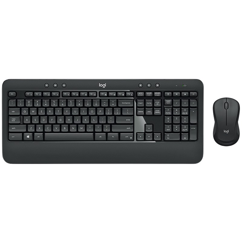 Logitech MK540 Advanced Wireless Keyboard & Mouse Combo - Full-Size, Spill-Resistant Keyboard with Palm Rest, Contoured Ambidextrous Mouse, 10m Wireless Range, USB Receiver