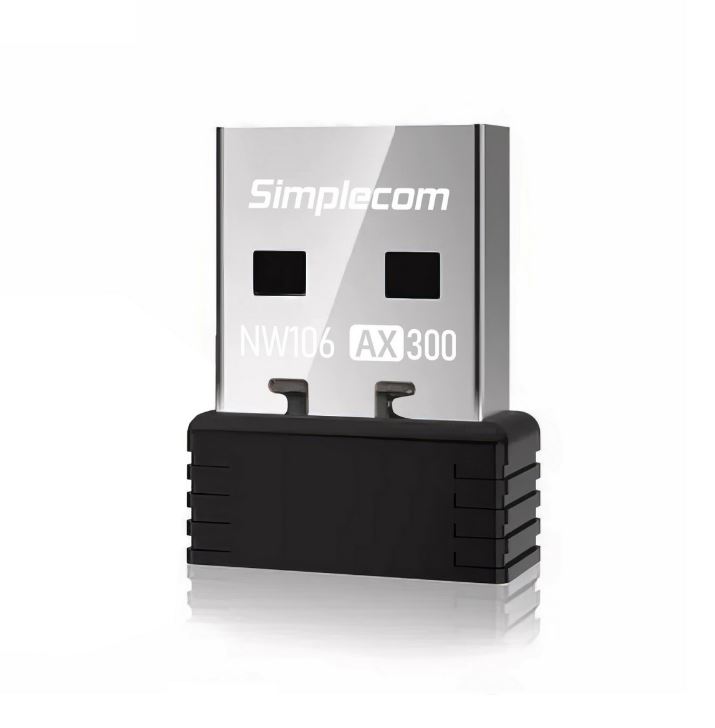 Simplecom NW106 AX300 2.4GHz Wi-Fi 6 USB Wireless Nano Adapter – Ultra Compact USB 2.0 Wi-Fi Dongle 286Mbps for PC & Laptop