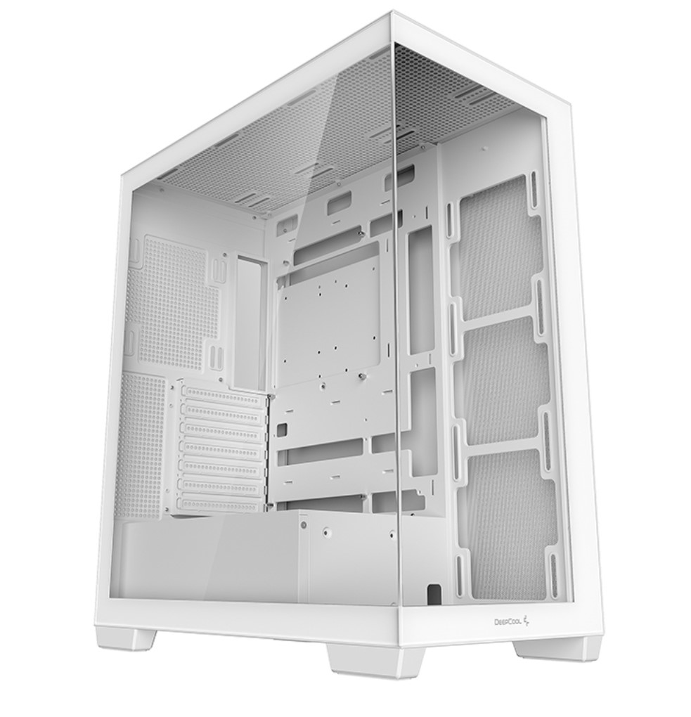 DeepCool CG580 White Panoramic ATX Mid-Tower Case - Supports Dual 360mm Radiators, Up to 9x120mm Fans, Tempered Glass Panels, USB 3.0