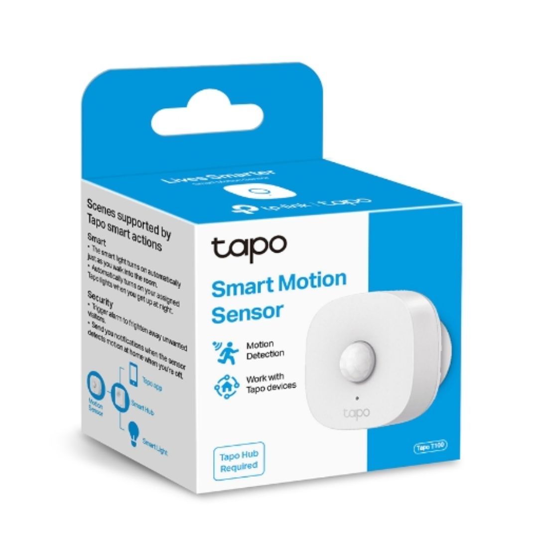 TP-Link Tapo T100 Smart Motion Sensor – Wide 7m Detection, Motion-Activated Light, Instant App Alerts, Battery-Powered, Easy Installation