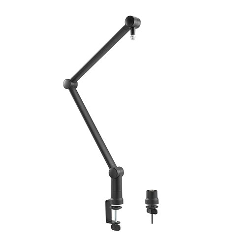 Brateck Professional Microphone Boom Arm Stand - 360° Rotatable, Foldable Scissor Design with Cable Management, Supports 3/8" & 5/8" Microphones