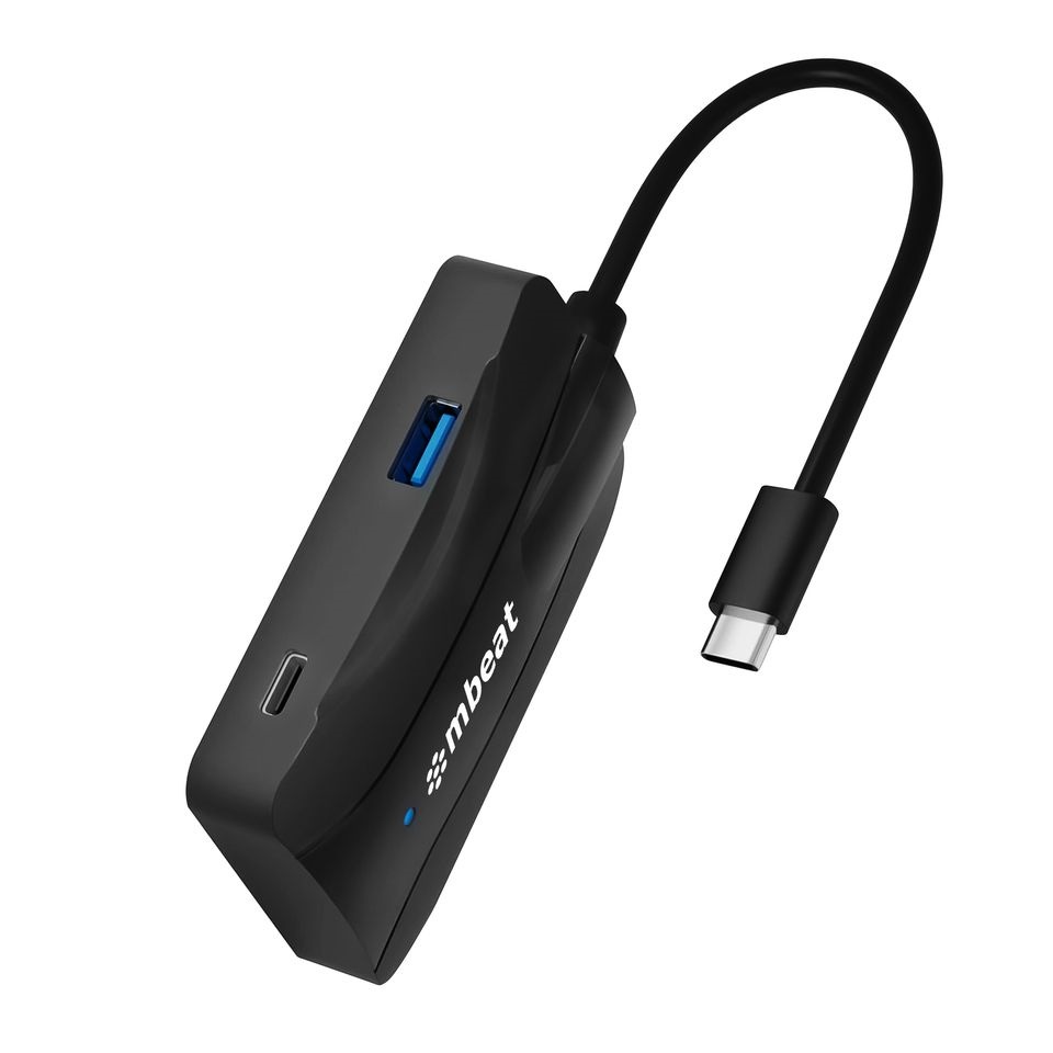 mbeat 4-Port 10Gbps USB-C 3.2 Gen 2 Hub with 2 USB-A & 2 USB-C Ports, Portable & Compact 16cm Cable, Thunderbolt 3 Compatible