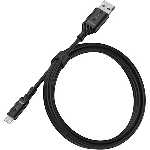 OtterBox Lightning to USB-A Cable (1 Meter) - Durable, MFi Certified, 3A Fast Charging & USB 2.0 480Mbps Data Transfer - Black
