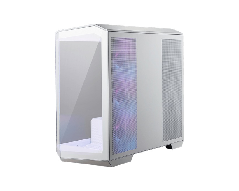 MSI MAG PANO M100R PZ White Micro ATX Tower Case with 270° Panoramic Tempered Glass, ARGB Fans, USB 3.2 Gen1 Type-A & Gen2x2 Type-C, Supports Up to 360mm Radiators