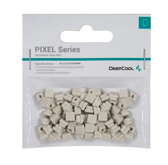 DeepCool PIXEL Decorative Silicone Case Bits Gray for CH160, CH360, CH560, CH780 & MORPHEUS – 100-Pack 5.4x5.4x4mm Mosaic Customization