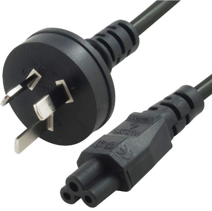 8ware 1m AU to IEC 320-C5 Cloverleaf Power Lead Cable 240V 7.5A 3-Core Black Laptop AC Adapter Cord
