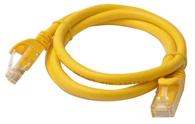 8Ware 1m Yellow Cat6a RJ45 Ethernet Cable - Full Copper UTP Snagless Patch Cord 10Gbps 500MHz Network LAN Cable