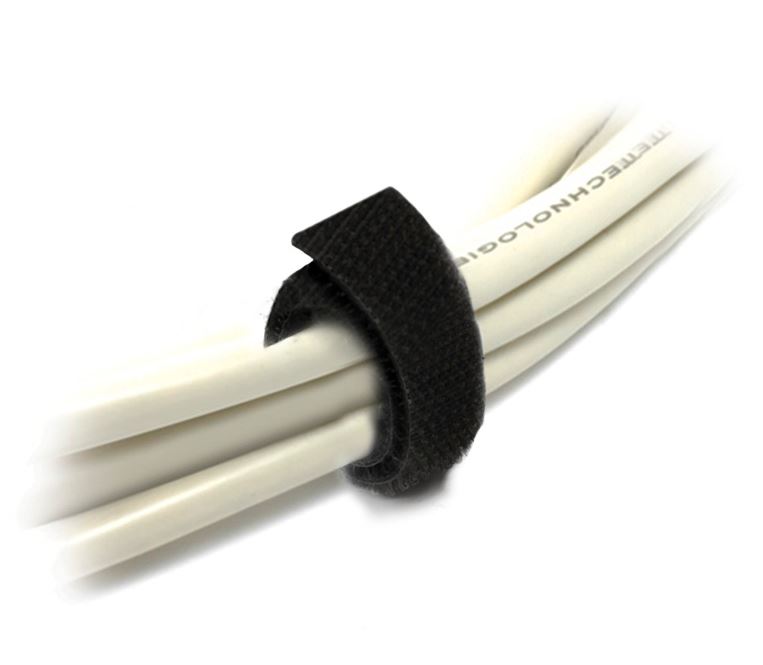 8Ware 25m x 12mm Black Velcro Cable Tie Roll - Reusable Hook & Loop Fastener Tape for Cable Management