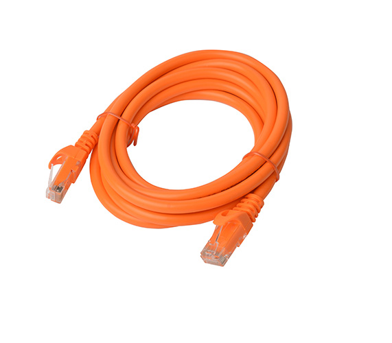 8Ware 2m Cat6A Orange UTP Ethernet Network Cable with Snagless RJ45 Connector - High-Speed LAN Patch Cord, Full Copper Core, 10Gbps