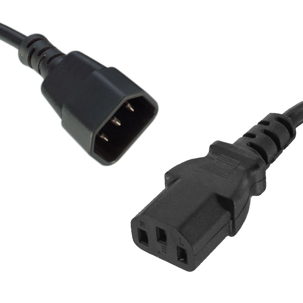 8Ware 2m IEC C14 to C13 Power Cable Extension Cord for PC, Monitor, UPS Connections RC-3080