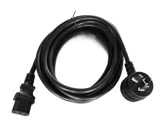 8Ware 3m Australian 3-Pin to IEC 320-C13 Power Cable with Piggyback Outlet for Notebook and AC Adapter