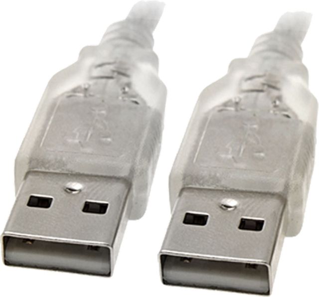 8Ware 3m USB 2.0 Type A to Type A Male to Male Transparent High-Speed Data Transfer Cable for Printer Scanner Webcam Keyboard Mouse