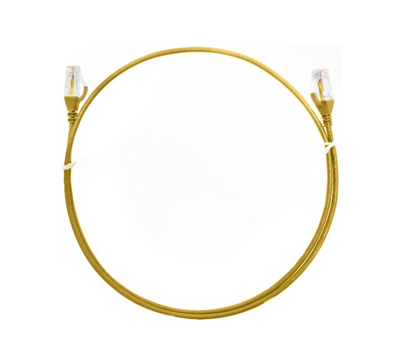 8ware CAT6 Ultra Thin Slim Ethernet Cable 10m - Yellow RJ45 Network LAN Patch Cord 26AWG UTP for Gigabit Data