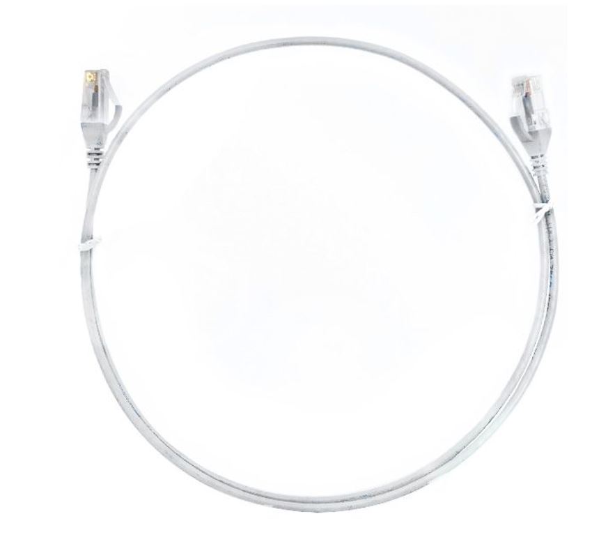 8Ware CAT6 Ultra Thin Slim Ethernet Cable 1m White - Premium RJ45 UTP Patch Cord 26AWG, 250MHz, Gold-Plated Connectors