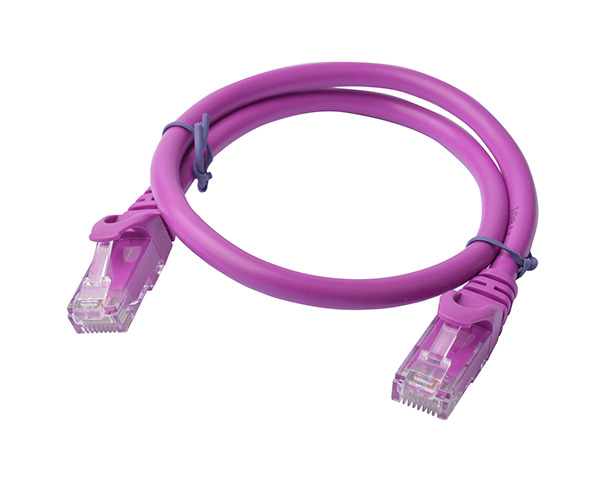 8Ware CAT6A 0.5m Purple RJ45 Ethernet Cable - Snagless UTP Patch Cord for 10Gbps Network Speed