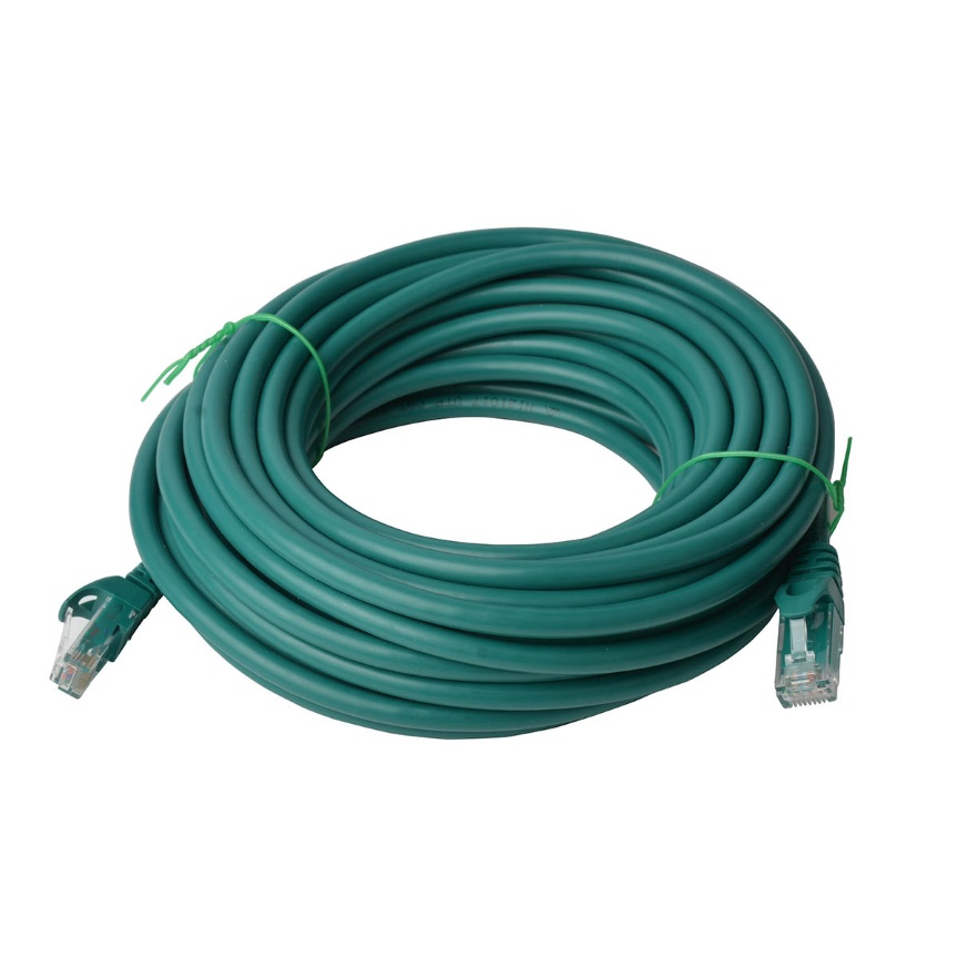 8Ware CAT6A 50m Green UTP Snagless RJ45 Ethernet Cable – 10Gbps High-Speed Network LAN Patch Cord