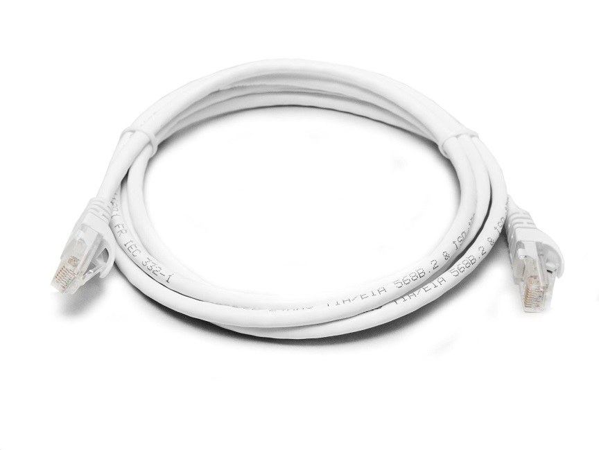 8Ware Cat6a UTP Ethernet Cable 0.5m White - High-Speed RJ45 Network Patch Cord Snagless Design