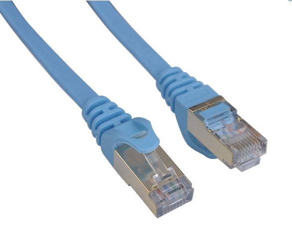 8Ware CAT7 3m Blue RJ45 Ethernet Network LAN UTP Flat Snagless Patch Cable - Full Copper Core, 10/100/1000Mbps & 10Gbps Compatible