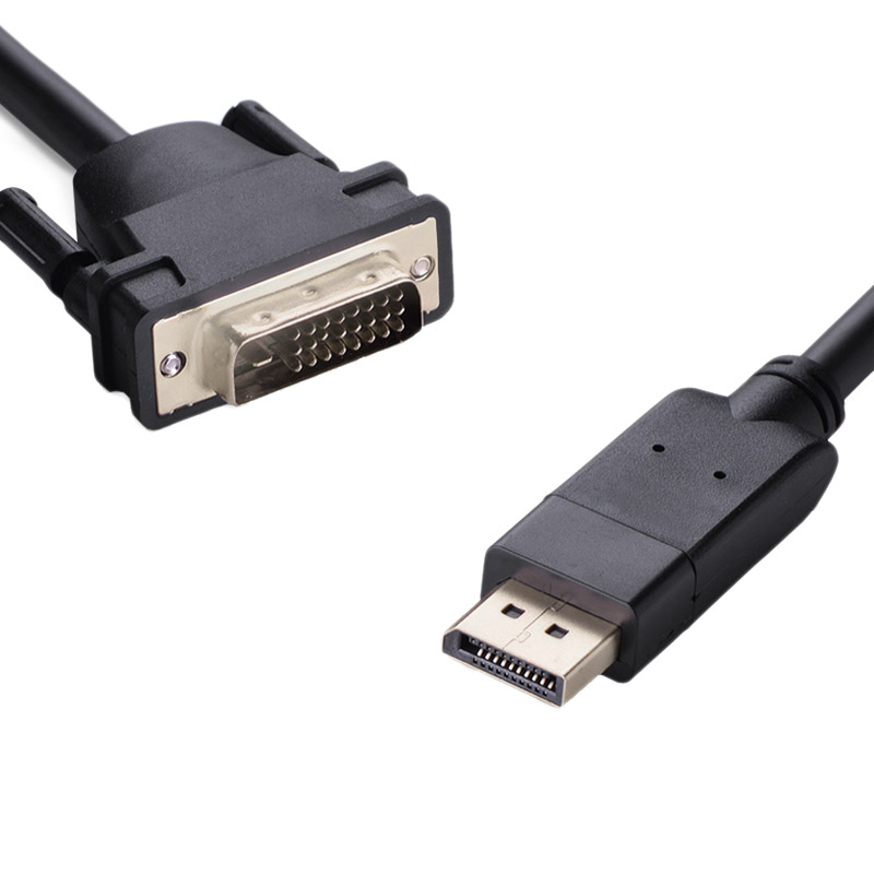 8ware DisplayPort DP to DVI-D 2m Cable Male to Male 24+1 Gold Plated Supports 1080p Full HD Video @60Hz