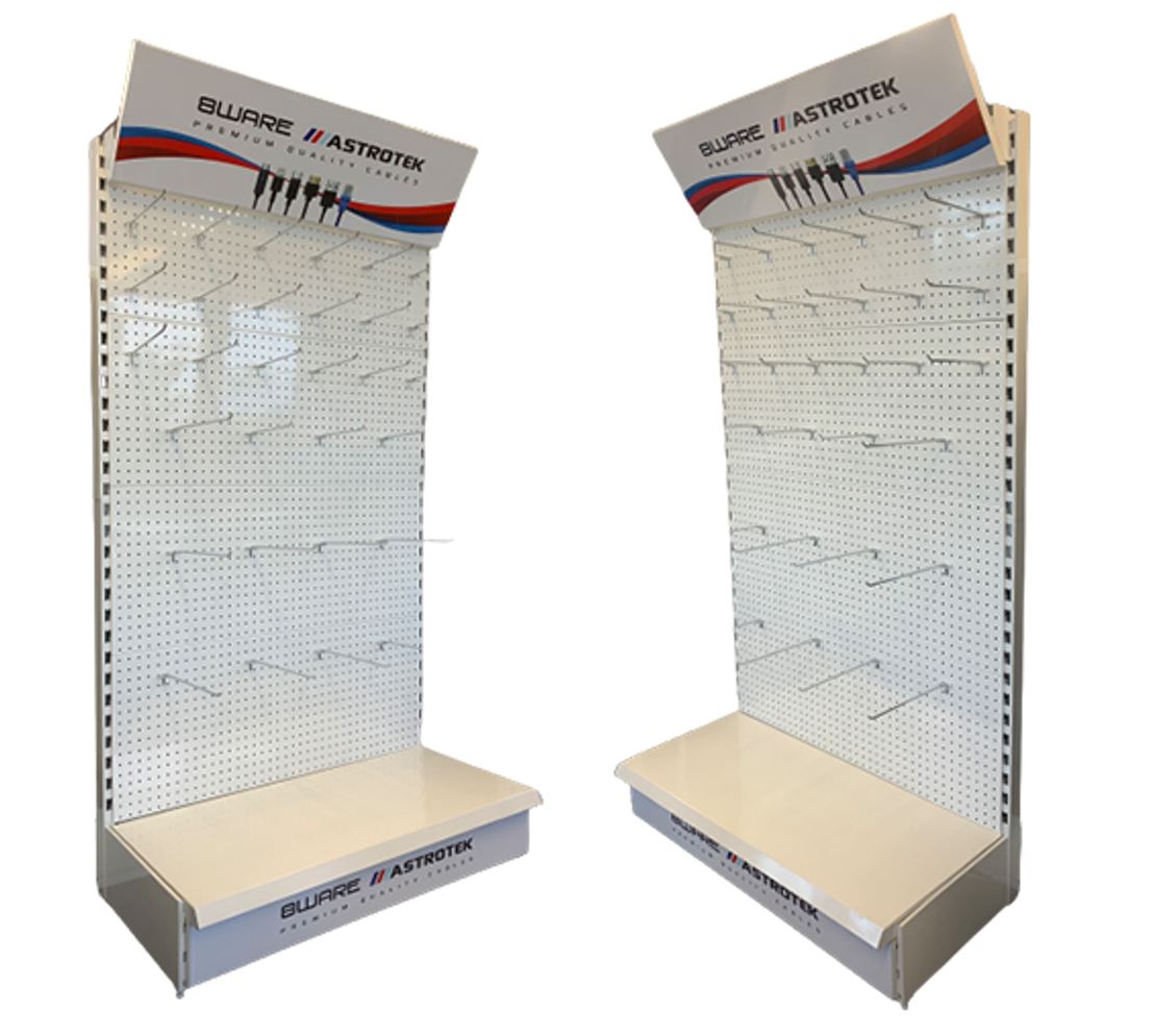 8ware Retail Cable Display Stand #2 - Heavy-Duty 180x102x45cm Adjustable Metal Rack for Cable Merchandising