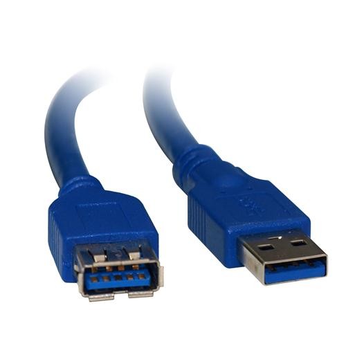 8Ware USB 3.0 Extension Cable 3m A to A Male to Female - Blue High-Speed USB-A Extension Cord