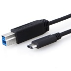 8Ware USB-C to USB-B Cable 1m Male to Male Black USB 3.1 Gen 2 10Gbps High-Speed Data Transfer Compatible with Thunderbolt 3